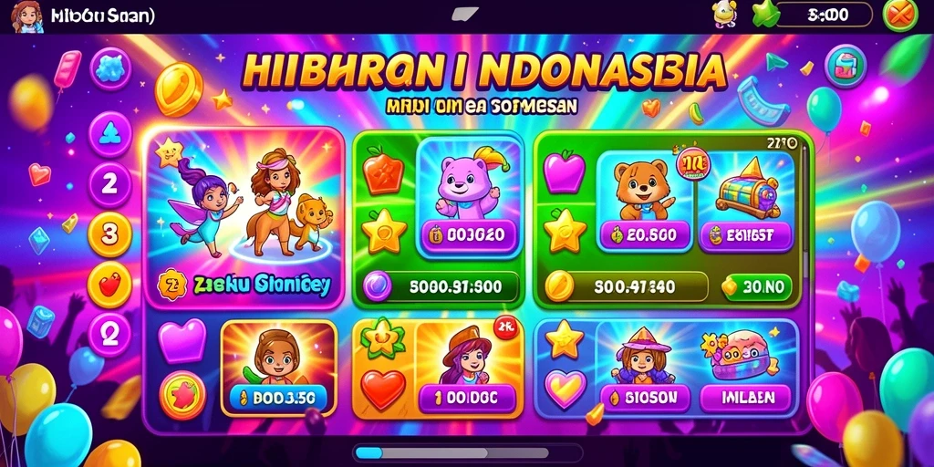 Tampilan level yang menakjubkan dan penuh warna.